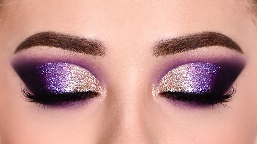 apply purple eyeshadow